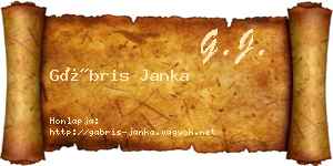 Gábris Janka névjegykártya